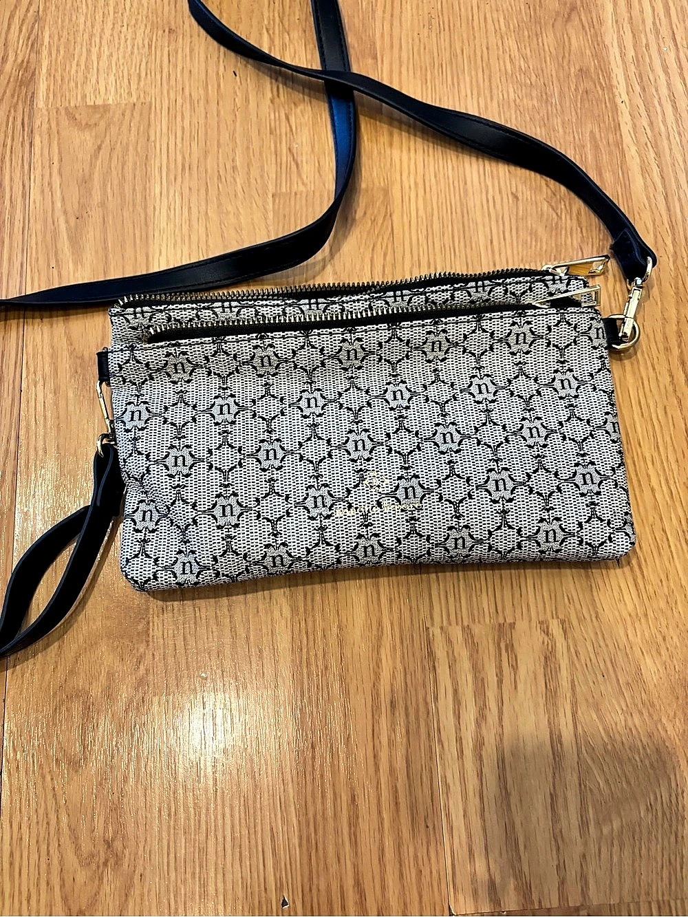 Nanette Lepore Monogram Crossbody Bag in Black & White